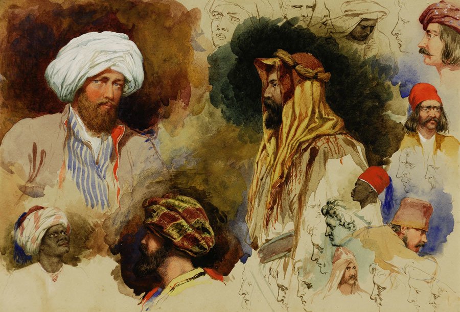 Dadd [108] Portrait Studies of figures in Eastern costume  1842  BC 