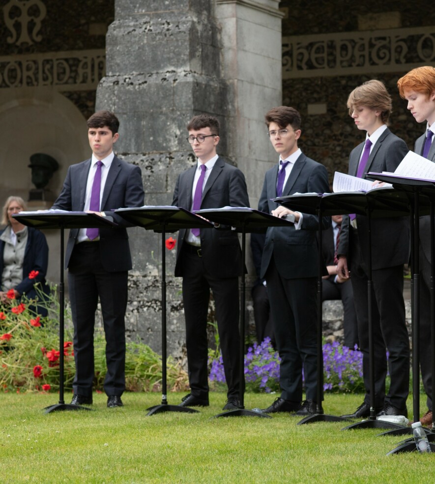 Group in War Cloister 